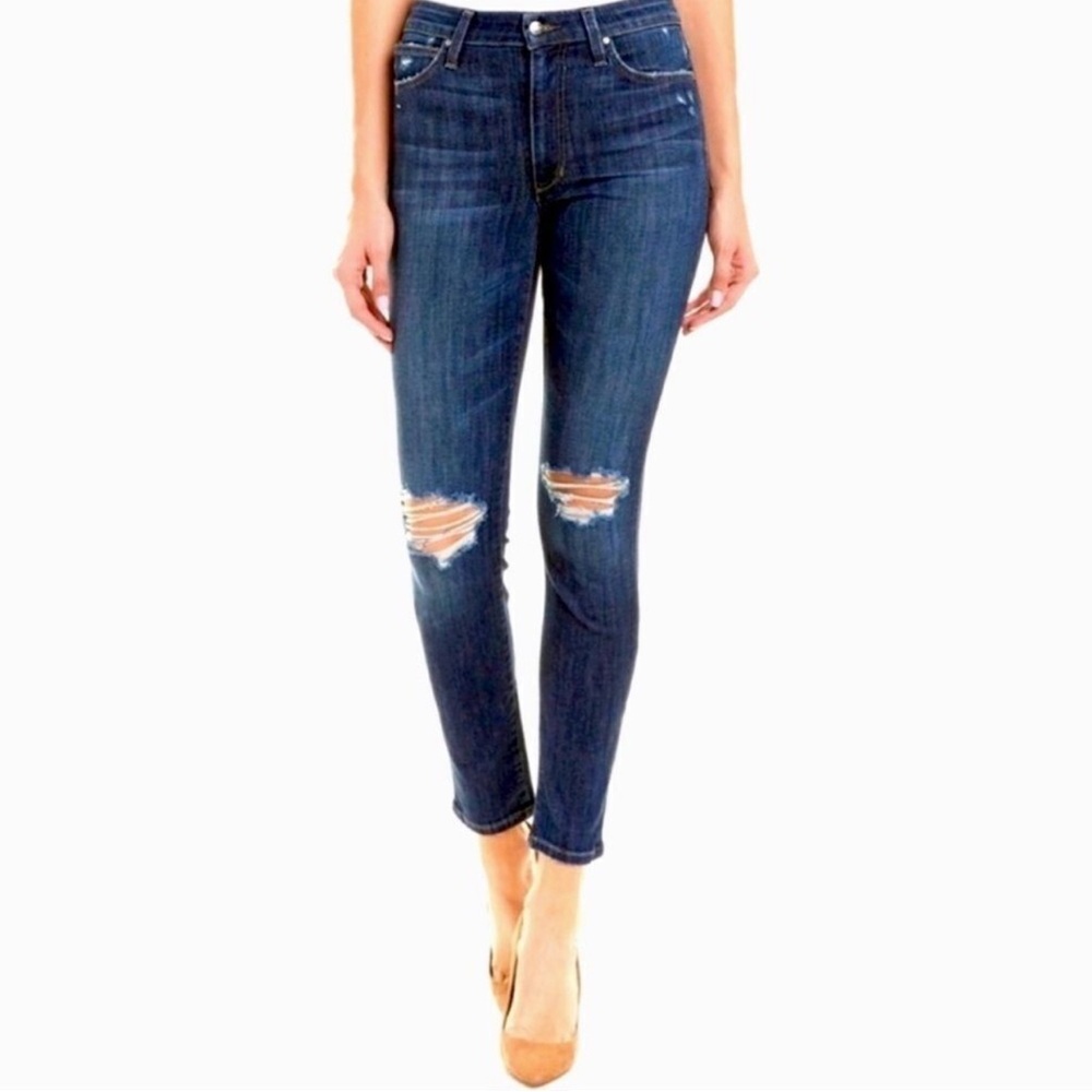 Joe's Jeans Dark Blue Distressed High Rise Skinny Jeans